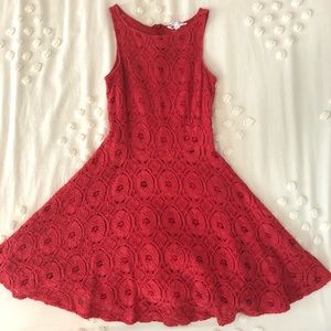 Red laced dress